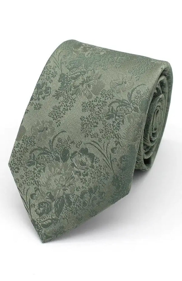 L A Smith Sage Pretty Floral Tie And Hank Set - Accessories