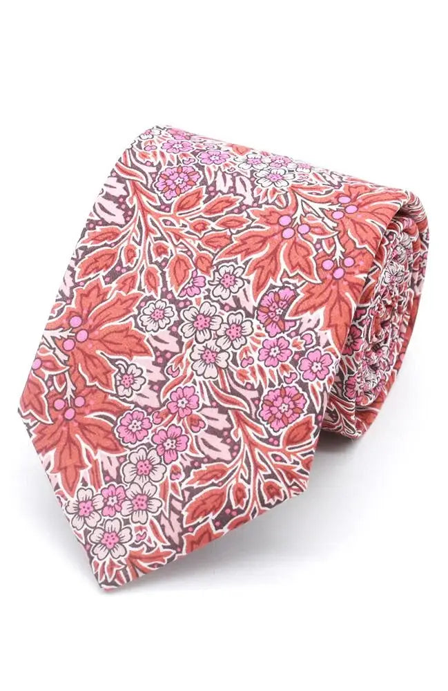 LA Smith Aubrey Forest Ties And Hanks Made with Liberty Fabric - Red / Tie - Accessories