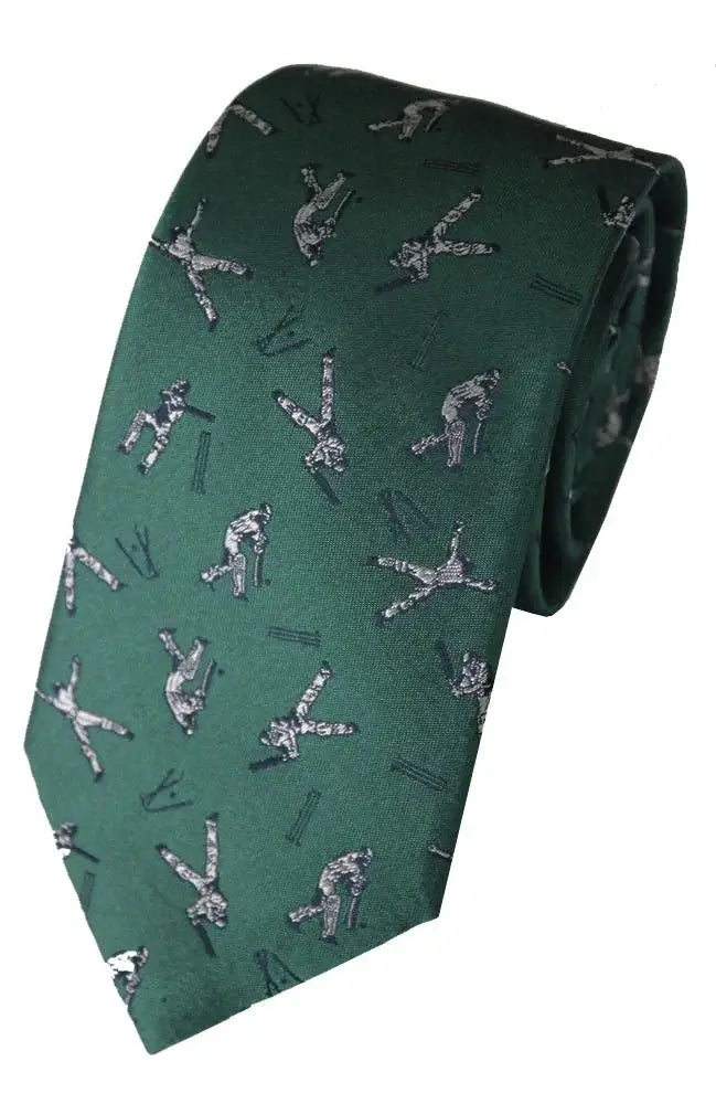 LA Smith Country And Hobby Cricket Silk Ties - Green Accessories