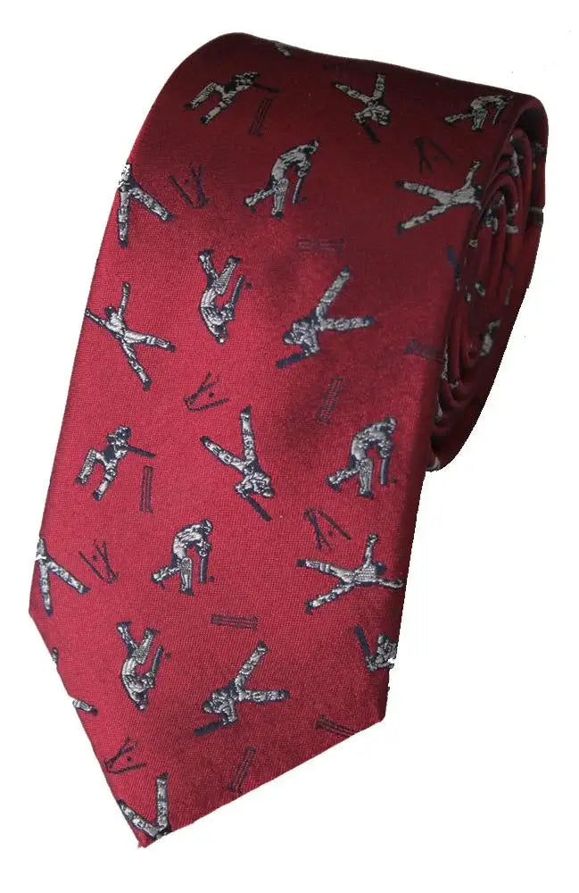 LA Smith Country And Hobby Cricket Silk Ties - Red Accessories