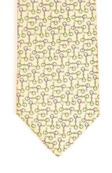 LA Smith Country And Hobby Equestrian Print Silk Ties - Yellow Accessories