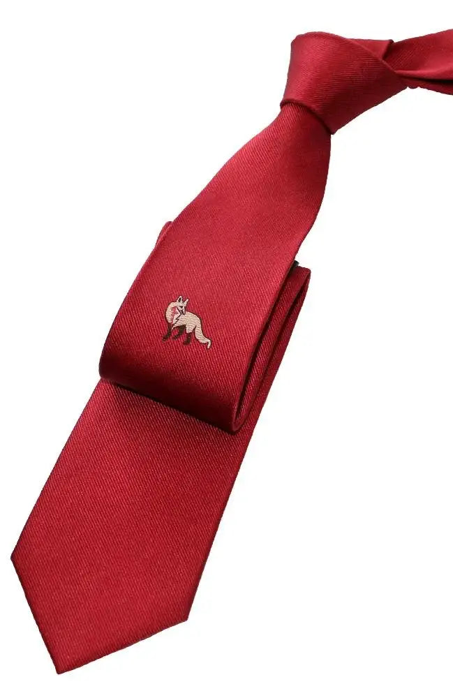 LA Smith Country And Hobby Fox Silk Ties - Red Accessories