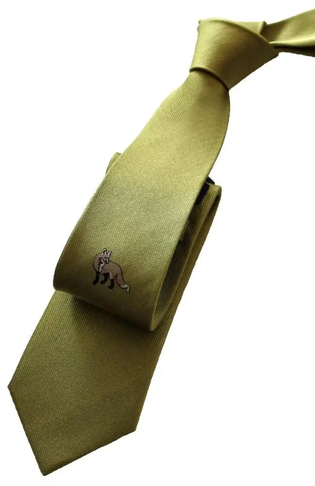 LA Smith Country And Hobby Fox Silk Ties - Gold Accessories