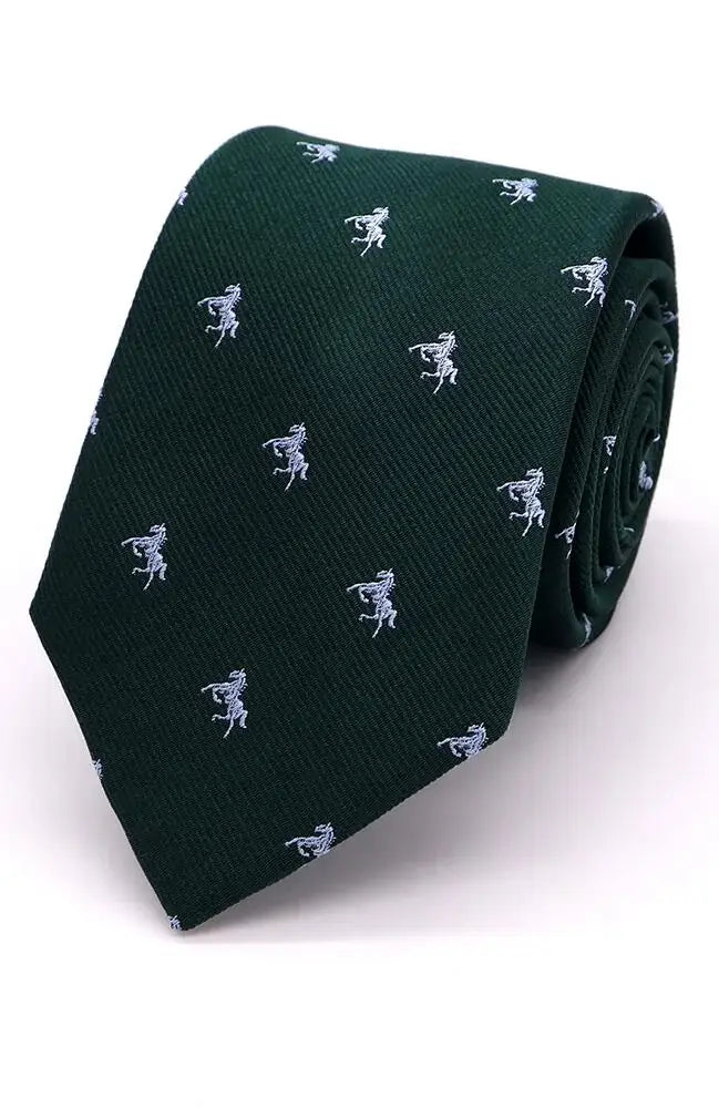 LA Smith Country And Hobby Horse Silk Ties - Sky On Green Accessories