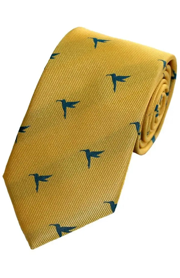 LA Smith Country And Hobby Hummingbird Silk Ties - Yellow Accessories