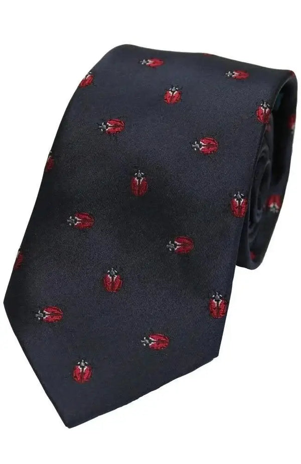 LA Smith Country And Hobby Ladybird Silk Ties - Navy Accessories