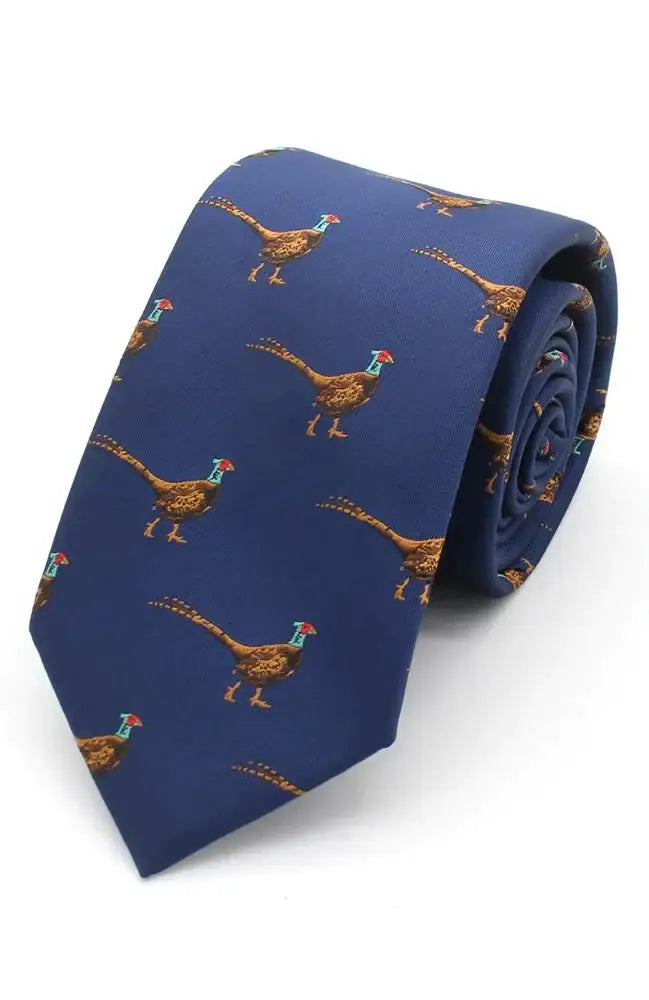 LA Smith Country And Hobby Pheasant Poly Ties - Navy Accessories