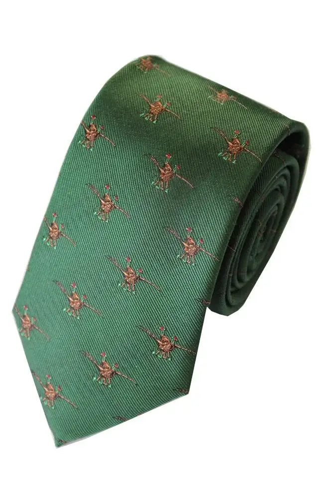 LA Smith Country And Hobby Pheasant Silk Ties - Green Accessories
