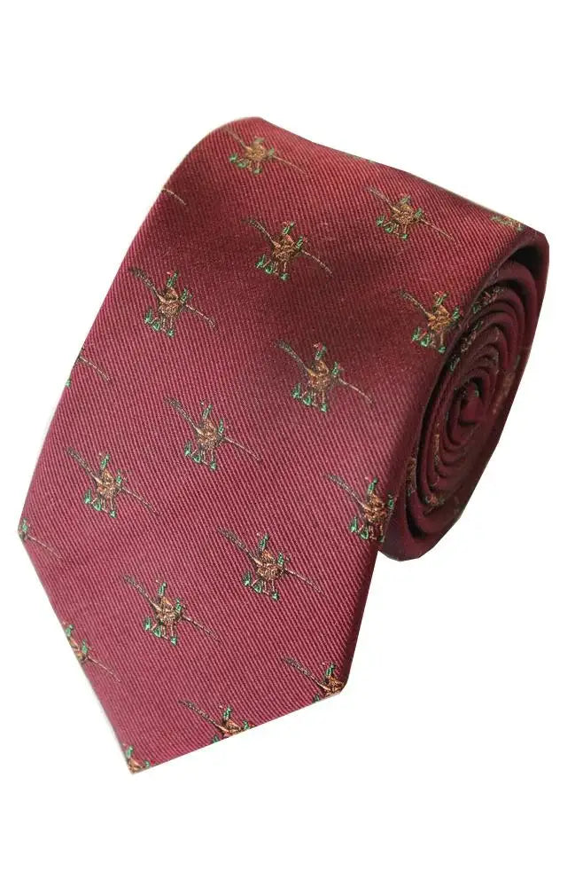 LA Smith Country And Hobby Pheasant Silk Ties - Red Accessories