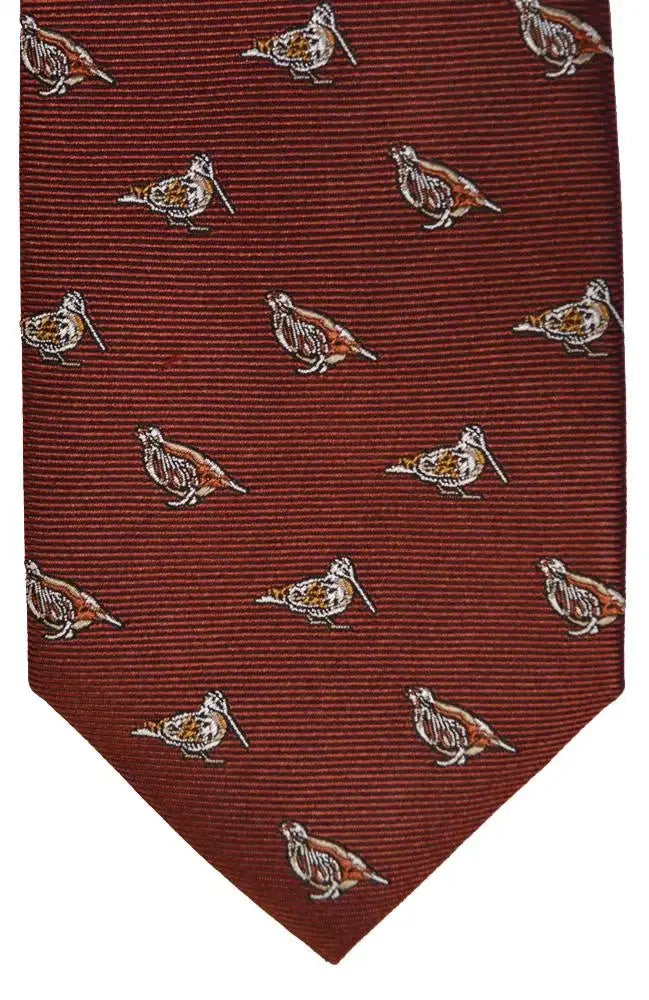 LA Smith Country And Hobby Snipe Grouse Silk Ties - Wine Accessories