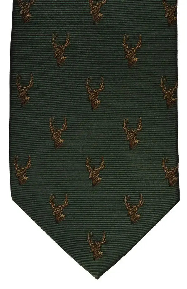 LA Smith Country And Hobby Stag Silk Ties - Green Accessories