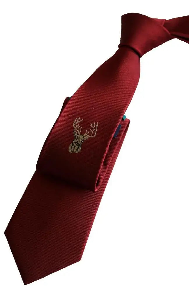 LA Smith Country And Hobby Stag Silk Ties - Red Accessories