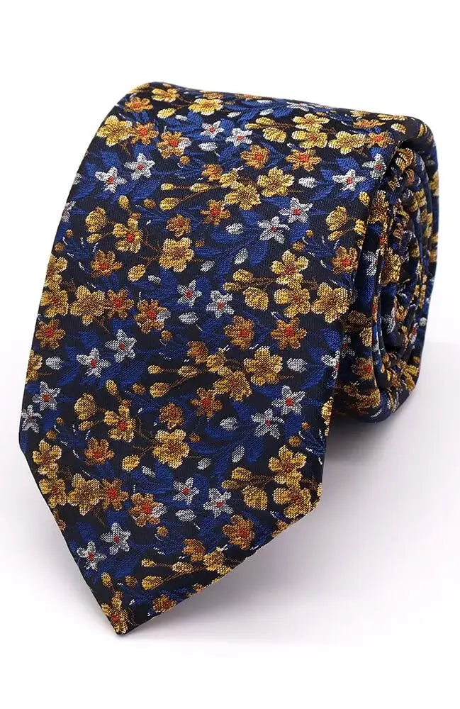 LA Smith English Hedgerow Woven Wedding Poly Ties - Yellow, Blue,Brown - Accessories