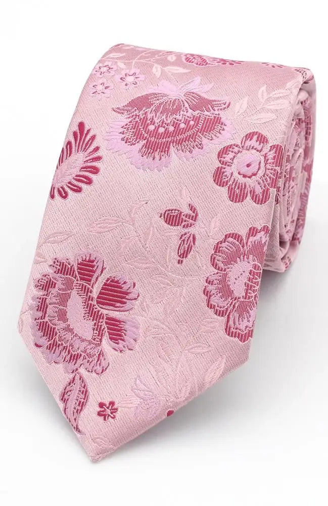 LA Smith Floral Woven Wedding Poly Ties - Dusky Pink - Accessories