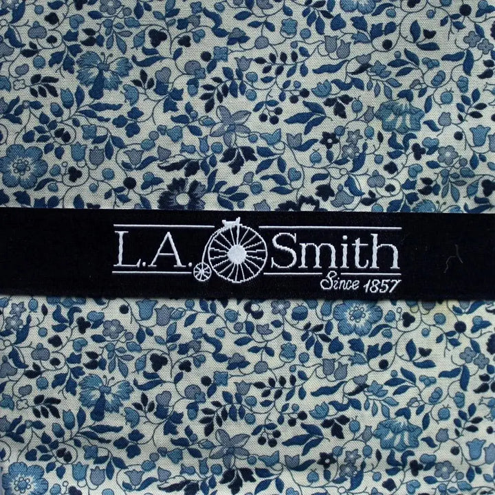 LA Smith ’Katie & Millie’ Blue Cotton Pocket Square Made With Liberty Fabric - Accessories