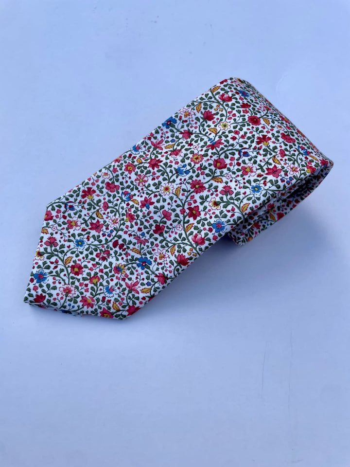 LA Smith ’Katie & Millie’ Pink Cotton Tie Made With Liberty Fabric - Accessories