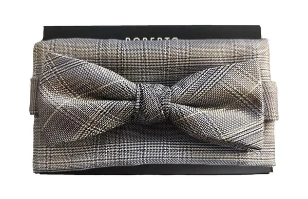 L A Smith Blue Slim Silk Bow Tie And Hank Set - Accessories