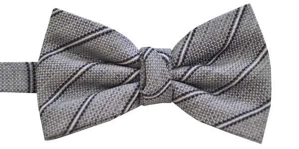 L A Smith Light Blue Stripe Warm Handle Bow Tie - Accessories