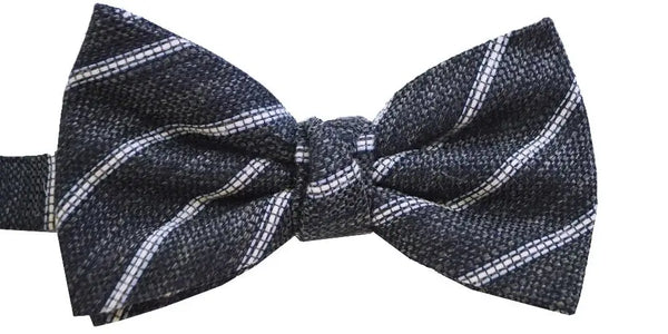 L A Smith Navy Stripe Warm Handle Bow Tie - Accessories
