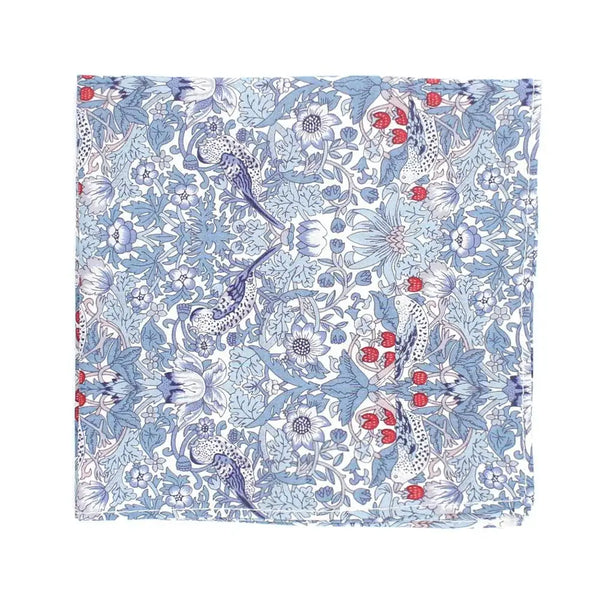 L A Smith Strawberry Thief Spring Blue Liberty Art Fabric Hank - Accessories