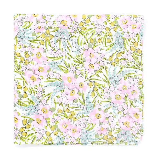 L A Smith Swirling Petals Pink and Sky Liberty Art Fabric Hank - Accessories