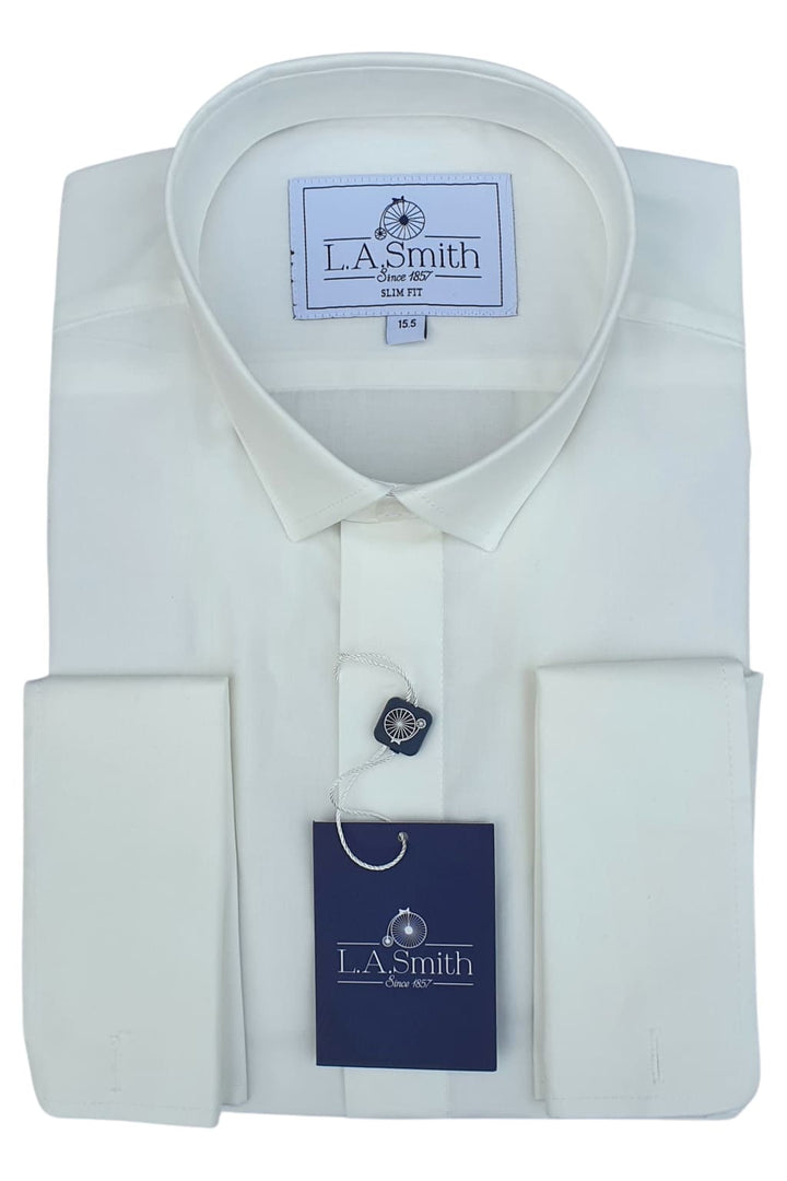 LA Smith | LA Smith Men's Ivory Slim-Fit Shirt - MENSWEARR - House of Menswear MENSWEARR.COM LA Smith | LA Smith Men's Ivory Slim-Fit Shirt - MENSWEARR - House of Menswear MENSWEARR.COM