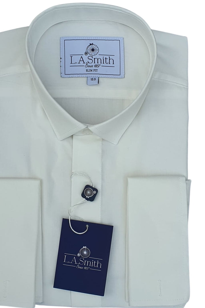 LA Smith Men’s Ivory Slim-Fit Shirt - Shirts