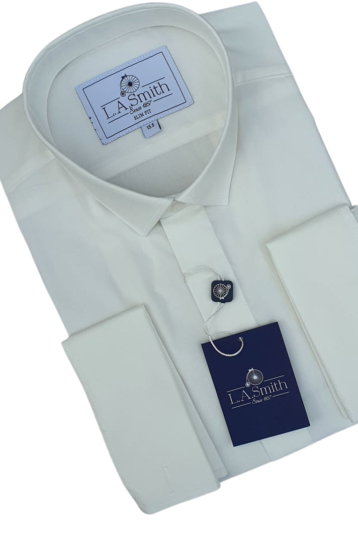 LA Smith | LA Smith Men's Ivory Slim-Fit Shirt - MENSWEARR - House of Menswear MENSWEARR.COM LA Smith | LA Smith Men's Ivory Slim-Fit Shirt - MENSWEARR - House of Menswear MENSWEARR.COM