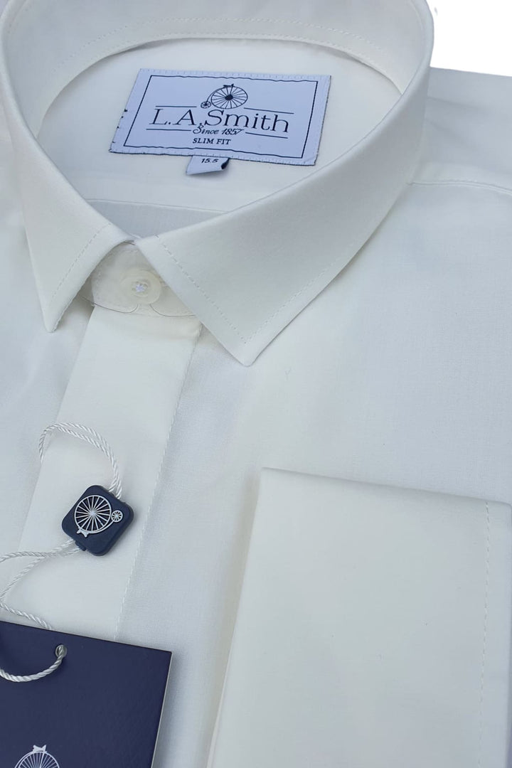 LA Smith | LA Smith Men's Ivory Slim-Fit Shirt - MENSWEARR - House of Menswear MENSWEARR.COM LA Smith | LA Smith Men's Ivory Slim-Fit Shirt - MENSWEARR - House of Menswear MENSWEARR.COM