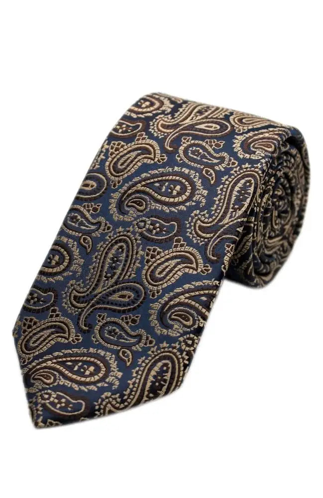 Dan Smith Orange Red Paisley Luxury Necktie - Woven Microfiber Handmade Men's Tie - View #6