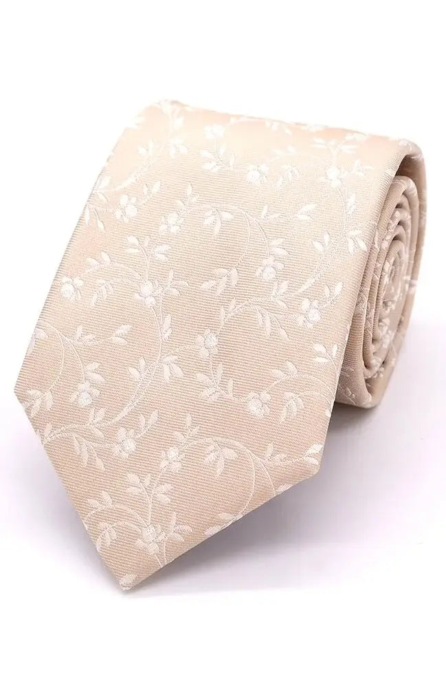 LA Smith Tumbling Petals Woven Wedding Poly Ties - Champagne - Accessories
