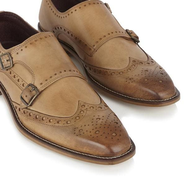 London Brogue Leonard Monk Tan Men’s Shoes - Shoes