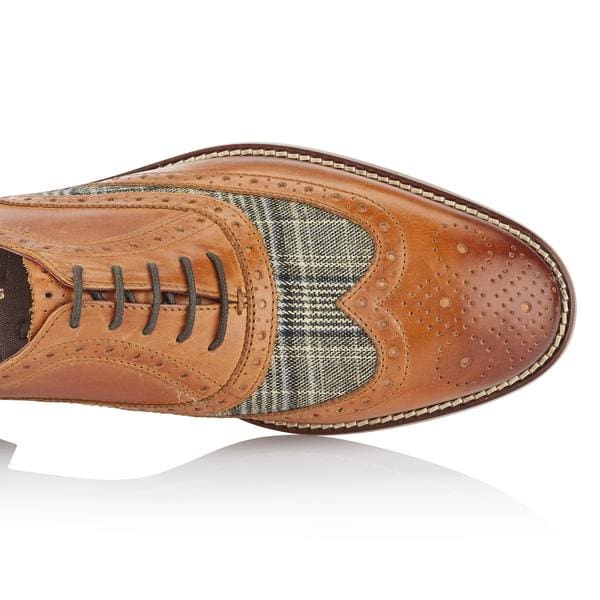 London Brogue Shelby Oxford Tan Tweed Shoes - Shoes