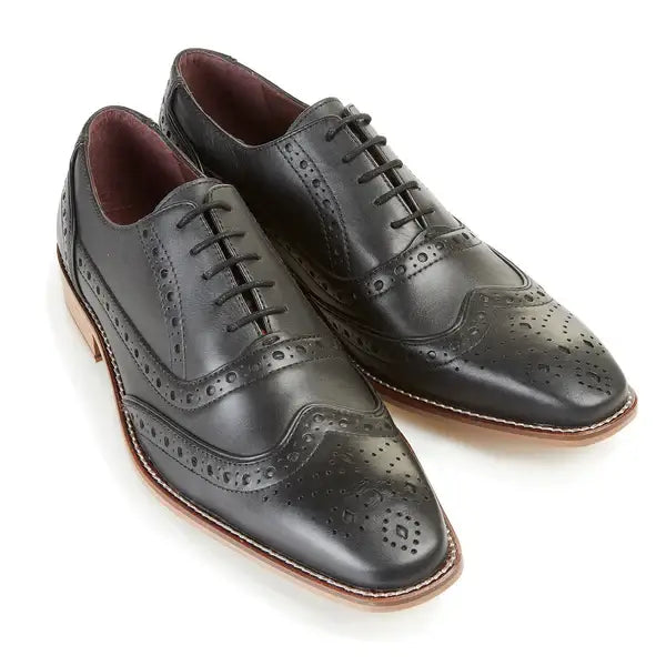 London Brogues Men’s Black Sidney Oxford Shoes - Shoes