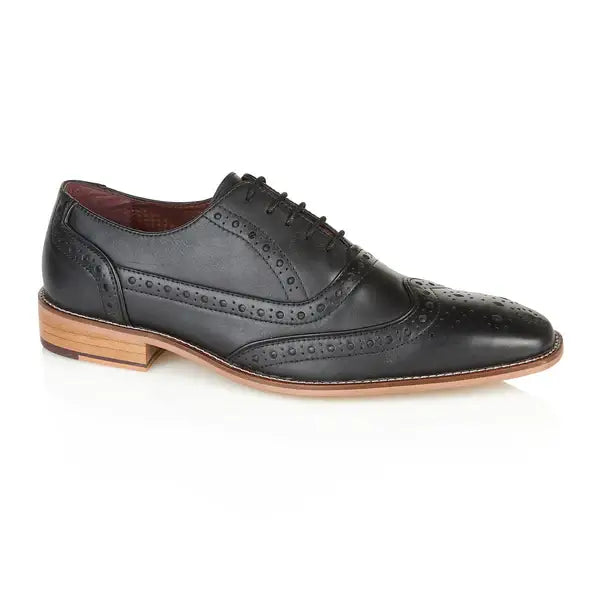 London Brogues Men’s Black Sidney Oxford Shoes - UK7 | EU41 - Shoes