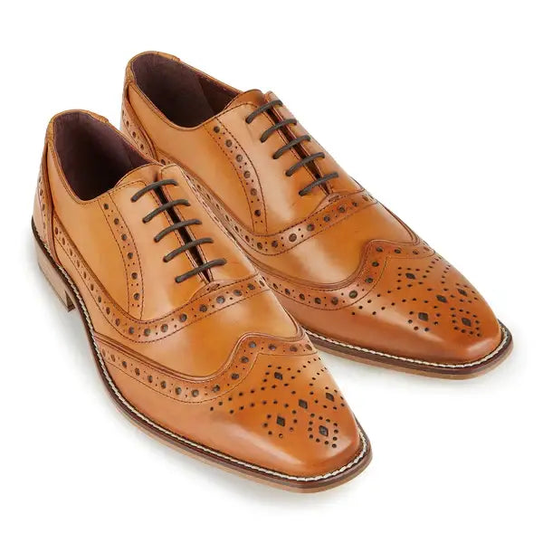 London Brogues Men’s Tan Sidney Oxford Shoes - Shoes