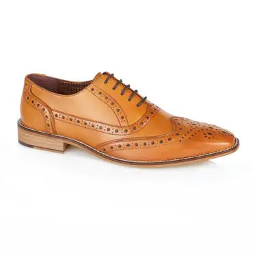 London Brogues Men’s Tan Sidney Oxford Shoes - UK7 | EU41 - Shoes