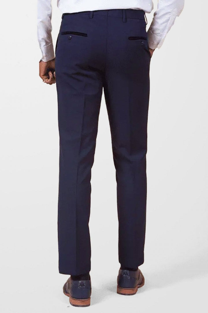 Marc Darcy Bromley Navy Check Trousers - Trousers