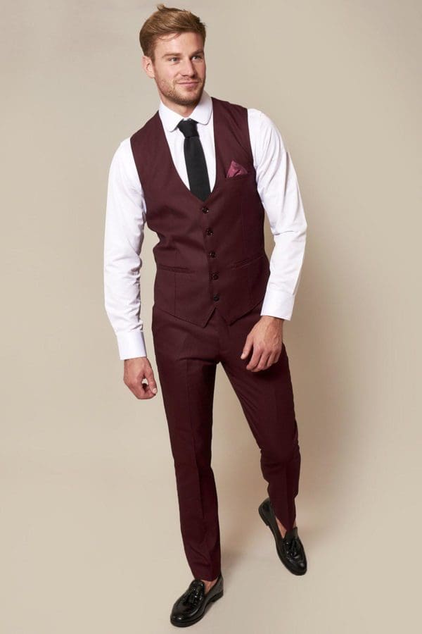 Marc Darcy Danny Wine 3 Piece Suit - Suits