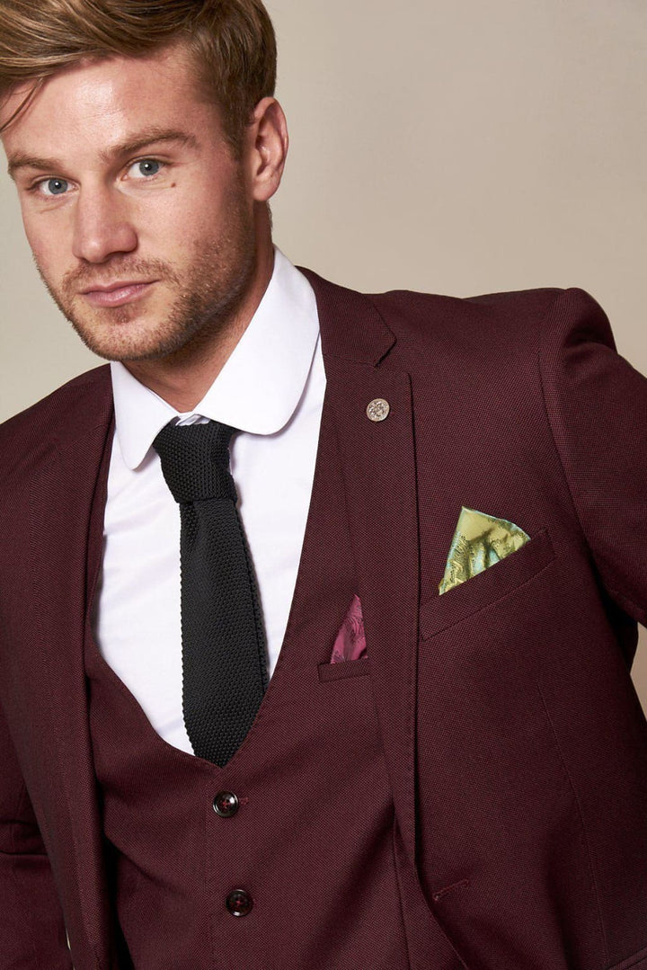 Marc Darcy Danny Wine Tailored Blazer - Jakets
