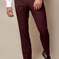 Marc Darcy Danny Wine Tailored Trousers - 28R - Trousers