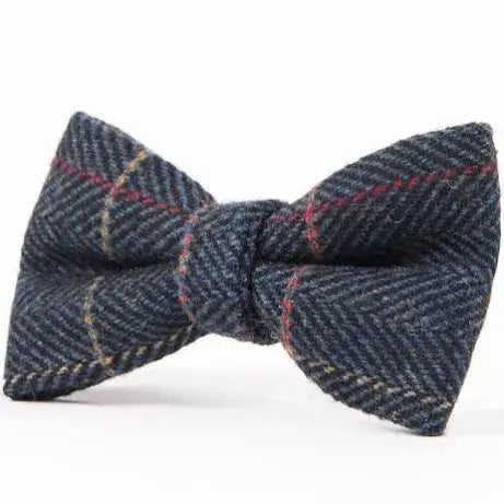 Marc Darcy Eton Navy Blue Check Tweed Bow Tie - Bow Tie