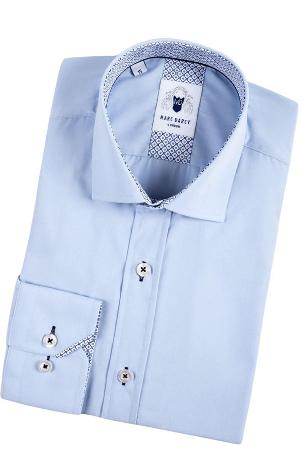 Marc Darcy Sergio Sky Blue Long Sleeve Shirt - Shirts