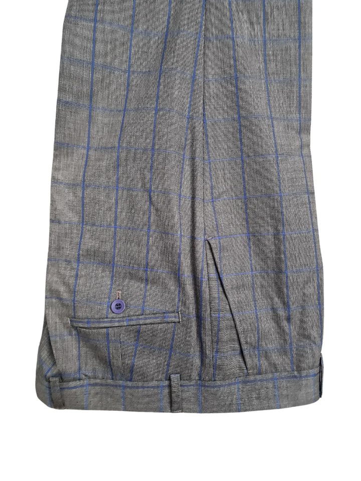 Men’s Grey Check 3-Piece Suit Size 38R with 32R Trousers - Suits