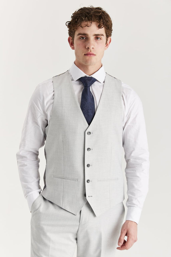 Paul Andrew Belmont Silver Men's Three Piece Suit MENSWEARR