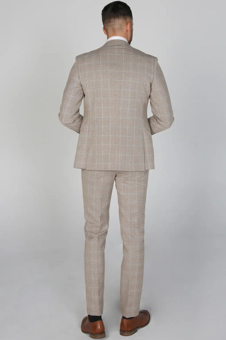 Paul Andrew Holland Beige Men’s 3 Piece Suit - Suits