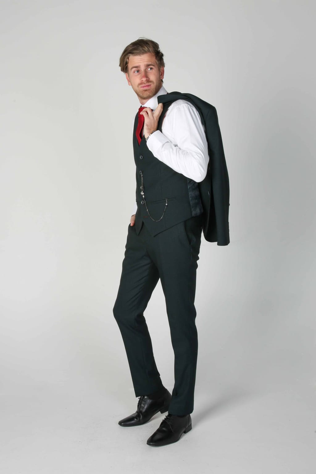 Jasper Green Men's Three Piece Suit - MENSWEARR.COM