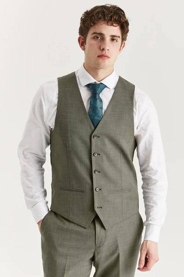 Paul Andrew Men’s Kurt Sage Waistcoat - MENSWEARR.COM - 34 - Men’s Waistcoats