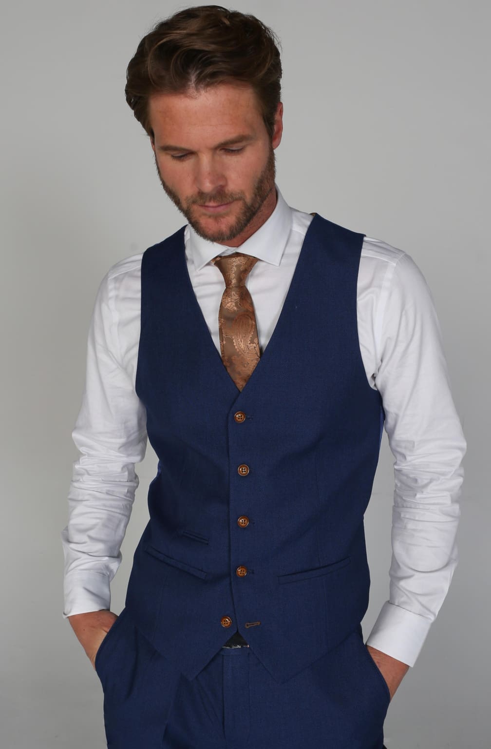 Paul Andrew Mayfair Waistcoat In Stone main image 1