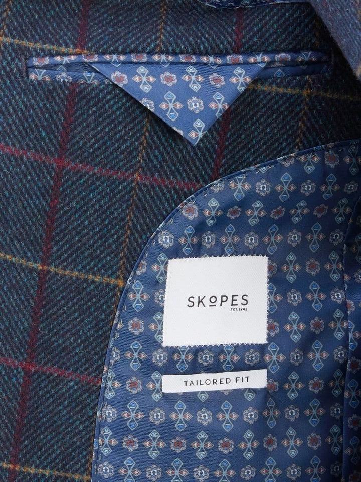 Skopes | Skopes Doyle Navy Check Tweed Wool Blend 3 Piece Suit - MENSWEARR